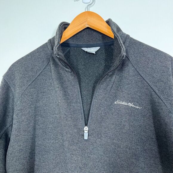 Eddie Bauer Men's Radiator Fleece Pullover Sweater Quarter-Zip Gray‎ Sz L Basic - Picture 2 of 9